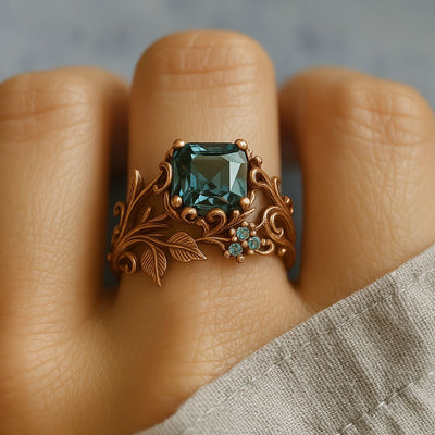 Aspen™ | Nature-Inspired Green Crystal Ring