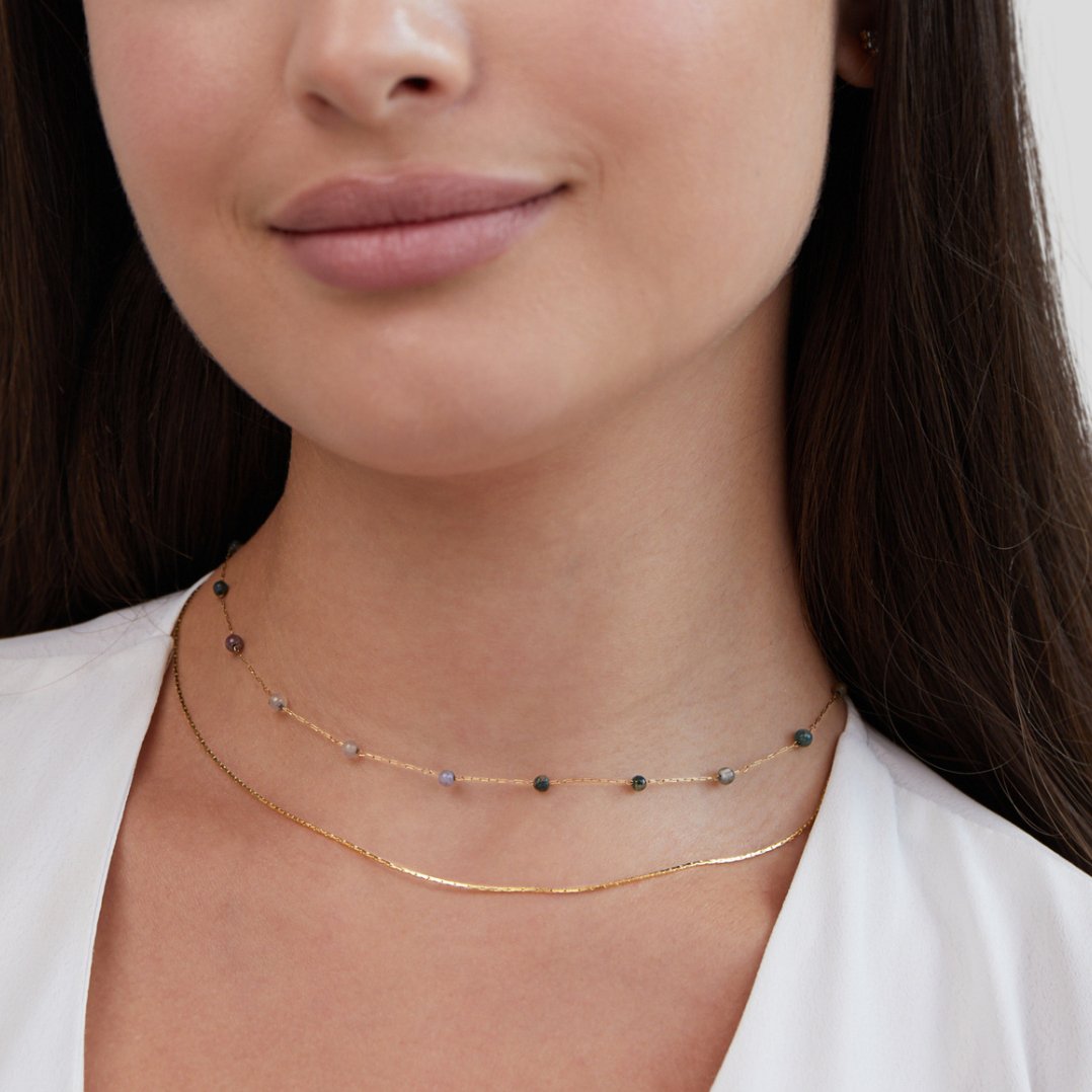 Layered Necklace Alana in Gold and Stone