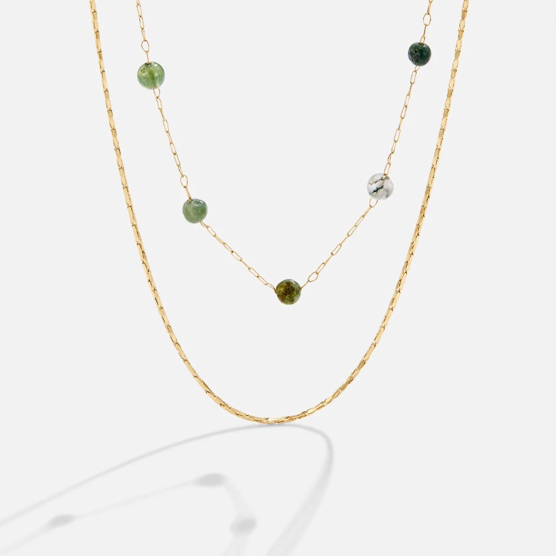 Layered Necklace Alana in Gold and Stone