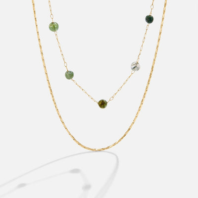 Layered Necklace Alana in Gold and Stone