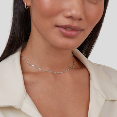Mira Twisted Silver Necklace