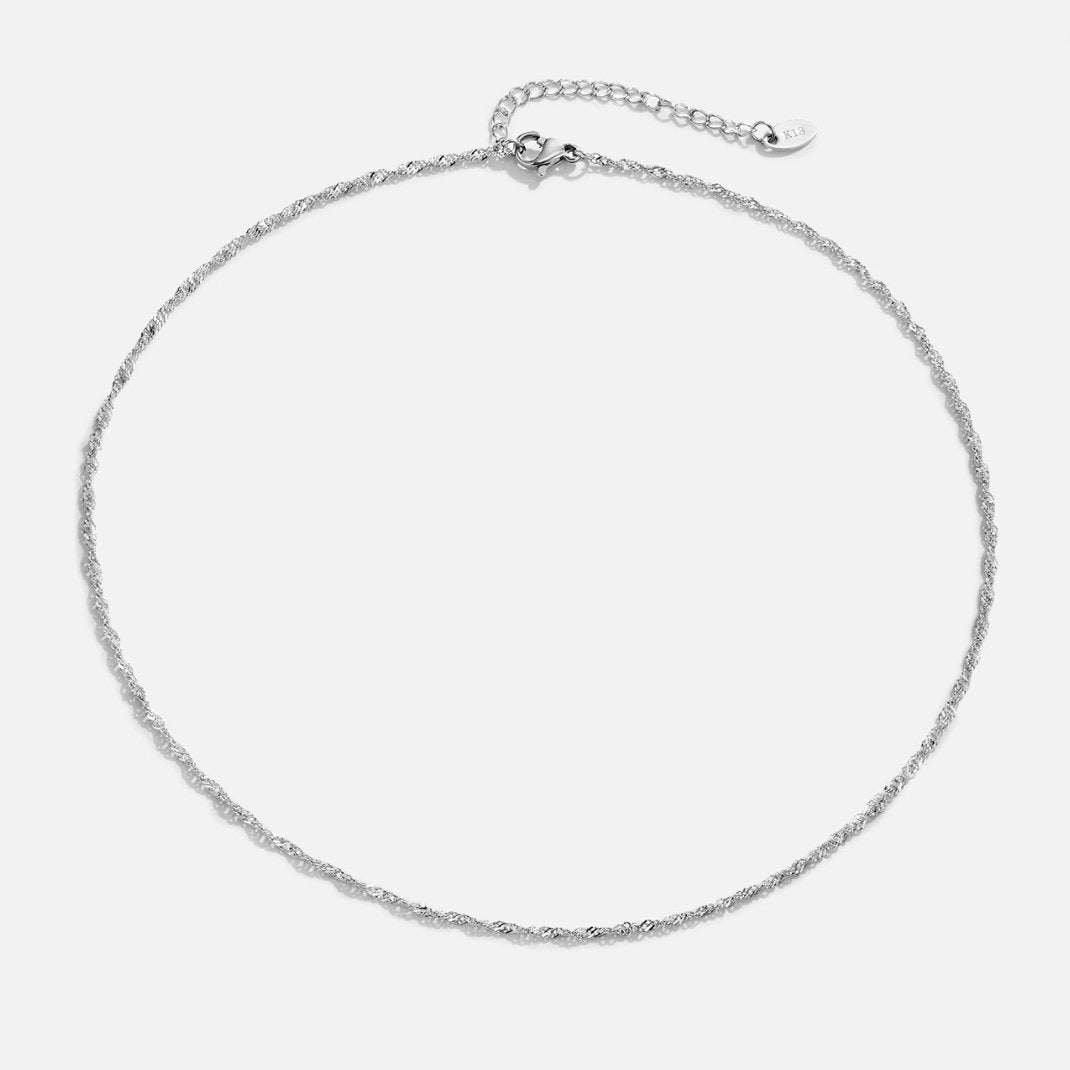 Mira Twisted Silver Necklace