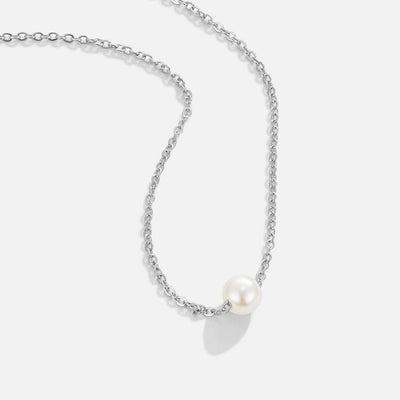 Single Silver Bead Necklace